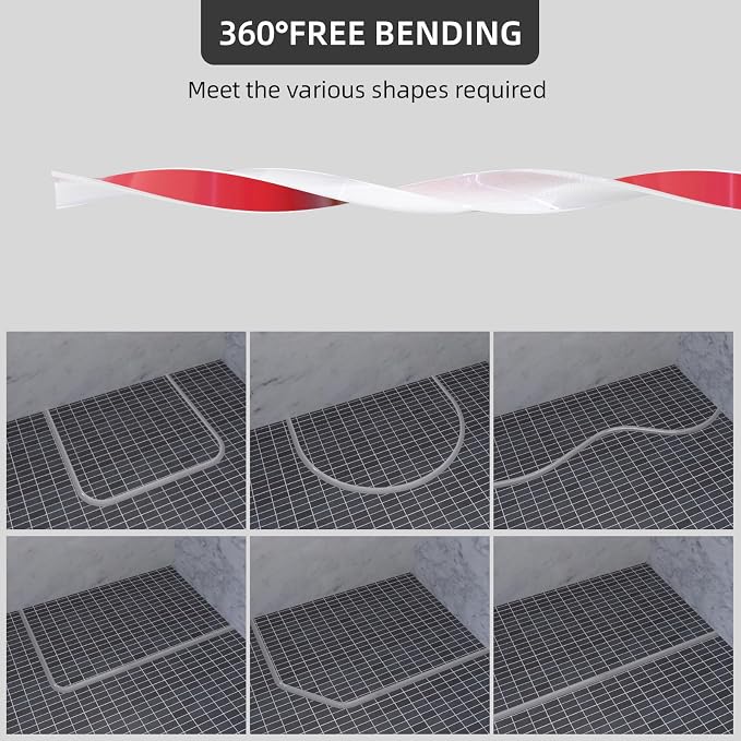 98Inch Collapsible Shower Threshold Water Dam Barrier, Self Adhesive Silicone - Image 5