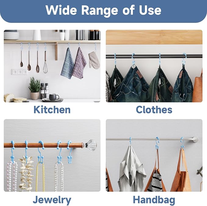 Titanker Shower Curtain Hooks, Rust Resistant Shower Curtain Rings - Image 4