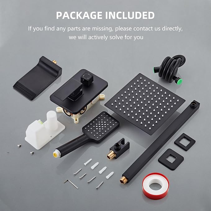 Shower Faucet Set Complete Matte Black Shower System - Image 8