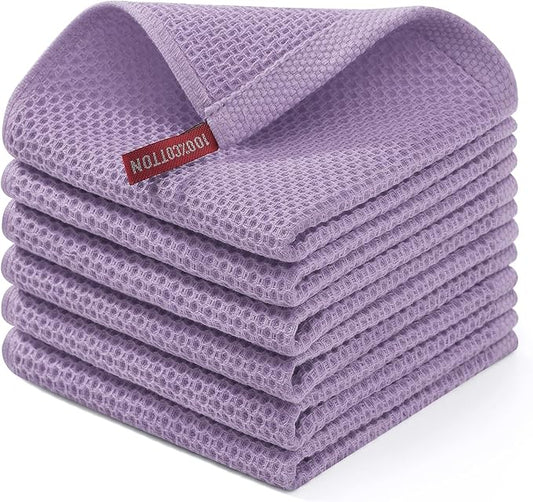 Homaxy 100% Cotton Waffle Weave Kitchen Dish Cloths, Ultra Soft Absorbent Quick by Homaxy
