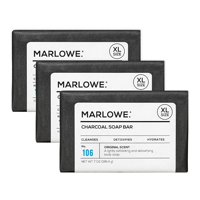 MARLOWE. No. 106 Charcoal Soap 7 oz Body Bar Soap by MARLOWE