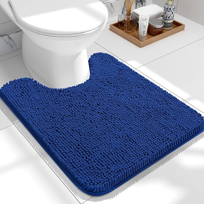 OLANLY Toilet Rugs U-Shaped 24x20, Extra Soft Absorbent Chenille Contour by OLANLY