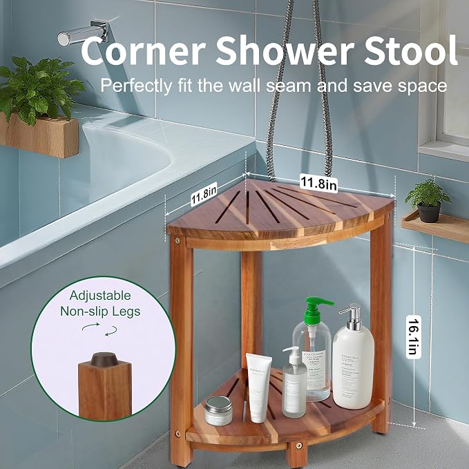 Bathroom Corner Shower Stool - Image 2