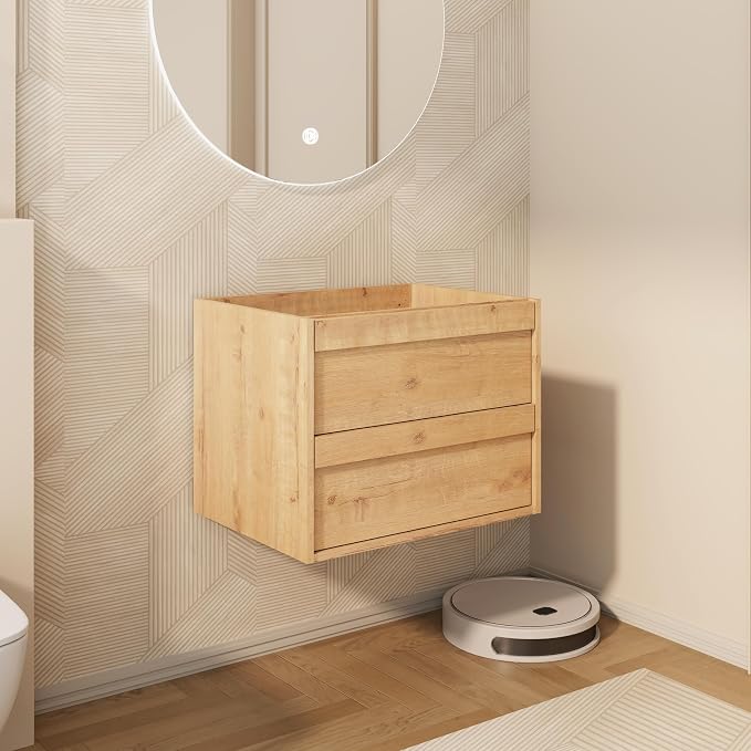 eclife 24" Floating Bathroom Vanity Sink Combo, Wall Mounted Modern Minimalist - Image 2
