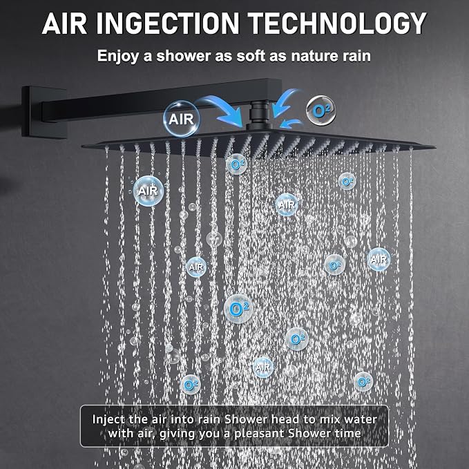 Iriber Shower Set with 12 Inch High Pressure Rain Shower Head and Handheld and - Image 2
