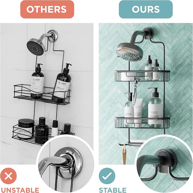 Zenna Home Rustproof Hanging Shower Caddy, Over the Shower Head Caddy - Image 8