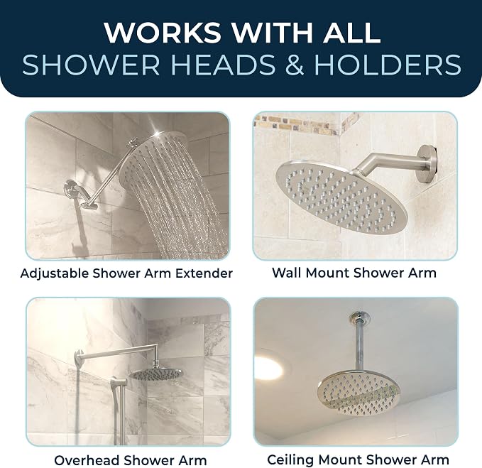 HammerHead Showers Solid Metal Round 8 Inch Rainfall Shower Head, High Flow - Image 8