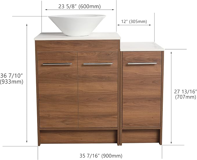 36 Inch Bathroom Vanity with Sink, Mordern Bathroom Vanity, Single Sink - Image 2