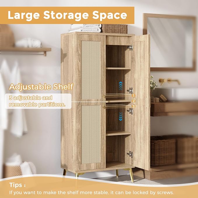 JASIWAY Tall Bathroom Storage Cabinet - Image 3