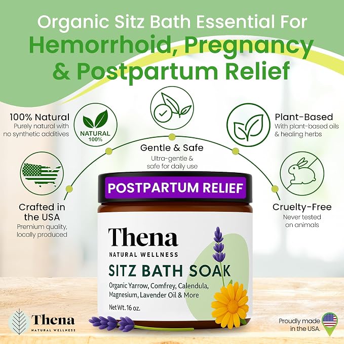 Best Organic Sitz Bath Soak Postpartum Care & Post Partum Essentials, Natural - Image 2