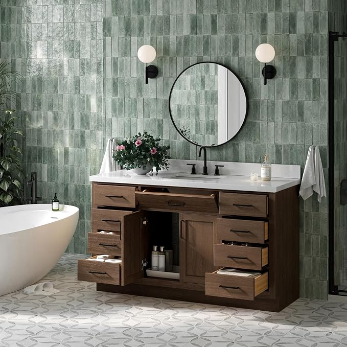 ARIEL Hepburn 61 Inch Single Rectangle Sink Bathroom Vanity - Image 2