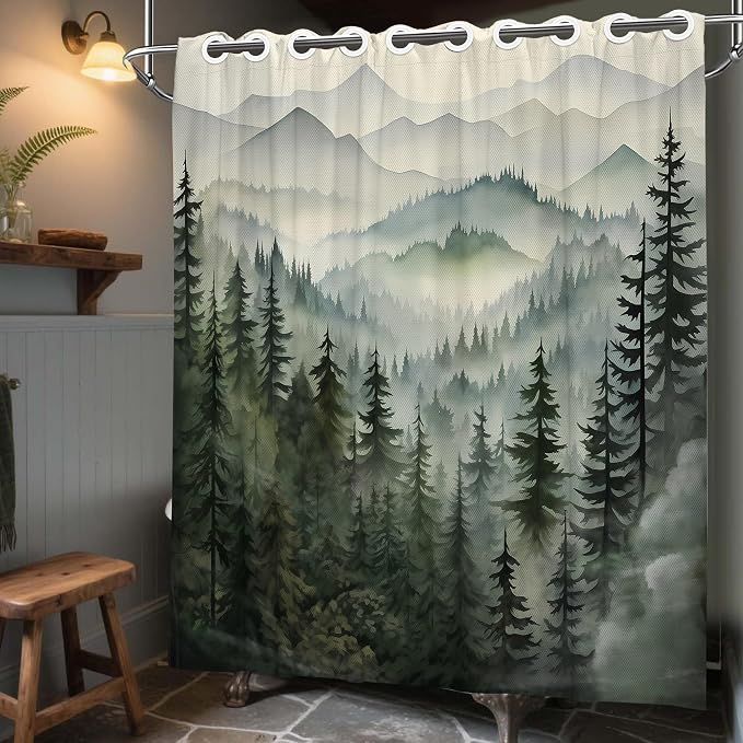 Forest Hookless Shower Curtain - Image 2