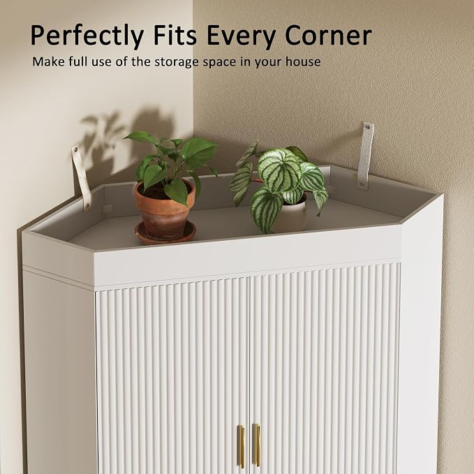 70.3'' Corner Cabinet, Corner Kitchen Pantry - Image 4