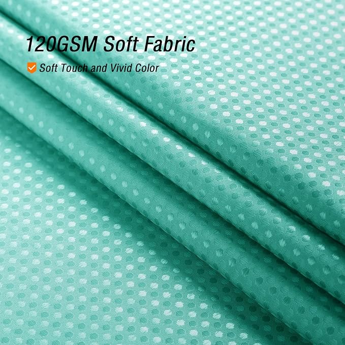Gibelle Teal Shower Curtain for Bathroom, Waffle Weave Ombre Textured Fabric - Image 3
