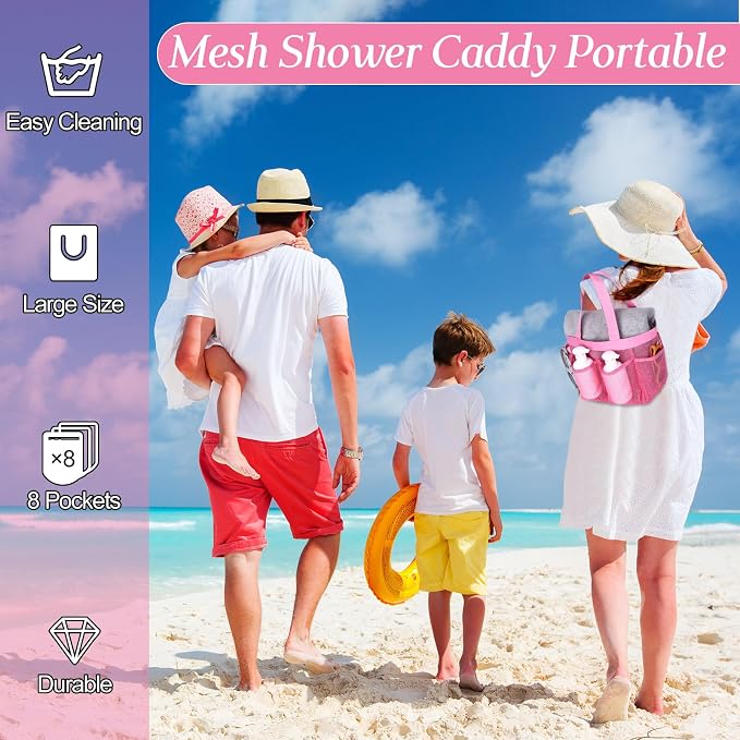 8 Packs Mesh Shower Caddy Portable Large Shower Caddy Dorm - Image 5
