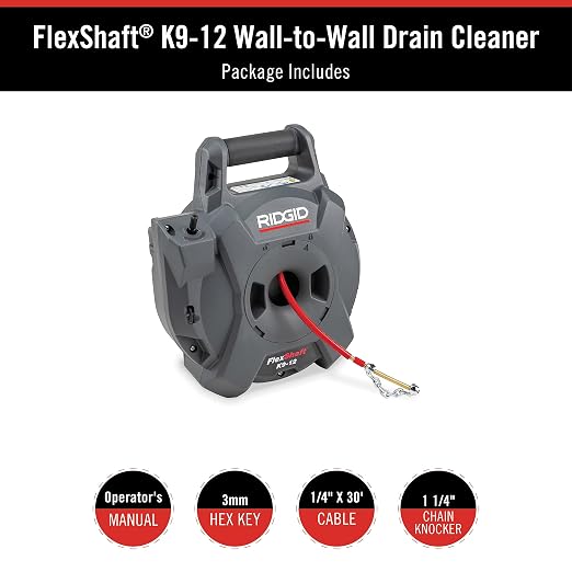 RIDGID 74978 K9-12 FlexShaft 1/4" x 30' Wall-to-Wall Professional Drain - Image 8