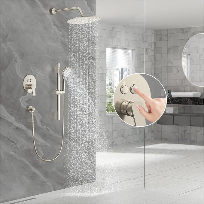 SR SUN RISE Shower System: 12 Inch Rainfall Shower Head - Image 2