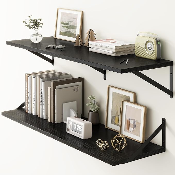 Fun Memories 40 Inch Floating Shelves, 12 Inch Deep Wall Shelf, 40 x 12 by FunMemories