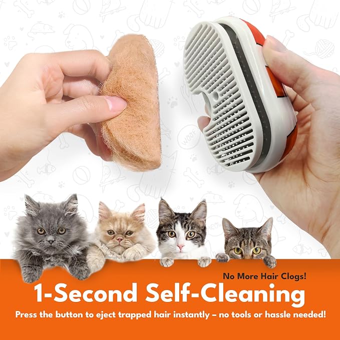 Cat Steam Brush for Shedding – 3-in-1 Grooming Tool - Image 5