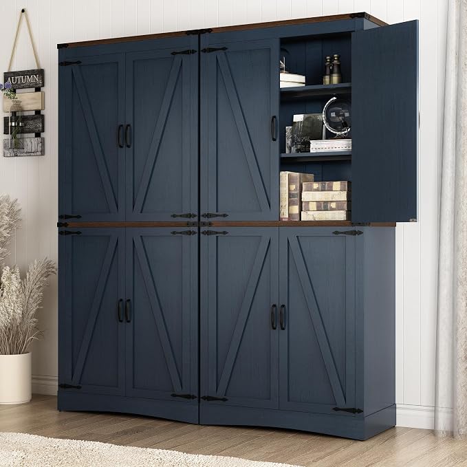 71" Tall Kitchen Pantry, Farmhouse Storage Cabinet - Image 5
