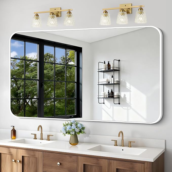 BONEWEI White Bathroom Mirror, 60x36 inch Wall Mirror - Image 2