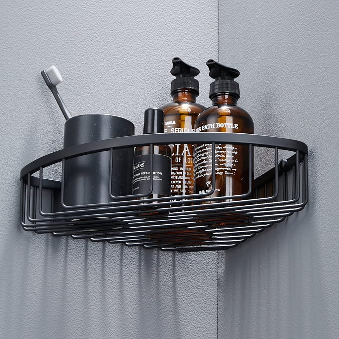 Bathroom Corner Shower Caddy Organizer, Corner-Hollow Design, SUS304 Stainless by Segistan