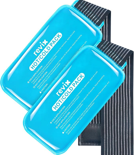 REVIX Ice Packs for Injuries Reusable, 2 Packs Hot & Cold Gel Ice Packs by Feelbetterlivebetter