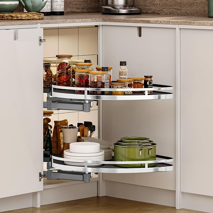 DWVO Corner Cabinet Organizer, 2-Tier Blind Corner Pull Out - Image 6