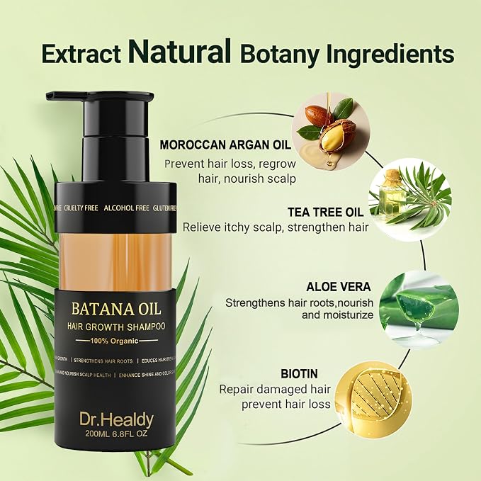 Dr.Healdy Batana Oil Shampoo for Hair Growth, Against Hair Loss & Moisturizes - Image 4
