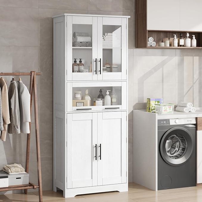 GarveeHome Tall Bathroom Cabinet, 67 in Storage Cabinet - Image 8