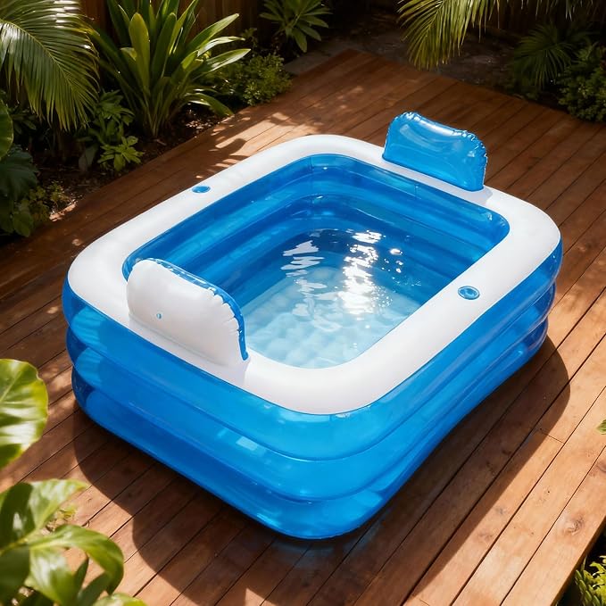 Double Inflatable Bathtub with Electric Air Pump and Bath Pillow Headrest - Image 6