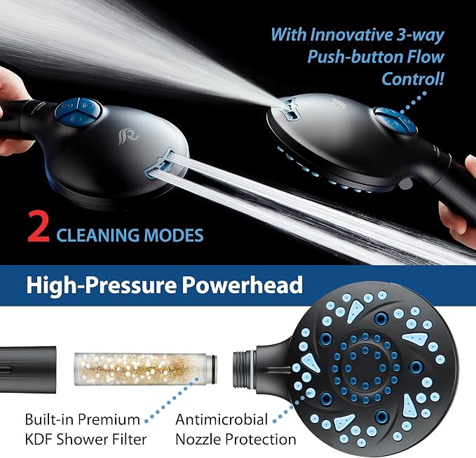AquaCare High Pressure 10 Spray Mode Filtered Showerhead - Image 5