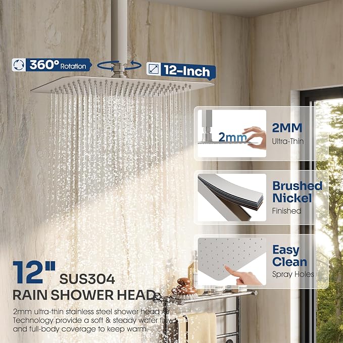 Ceiling Mount Shower System, Shower Faucet Set - Image 3