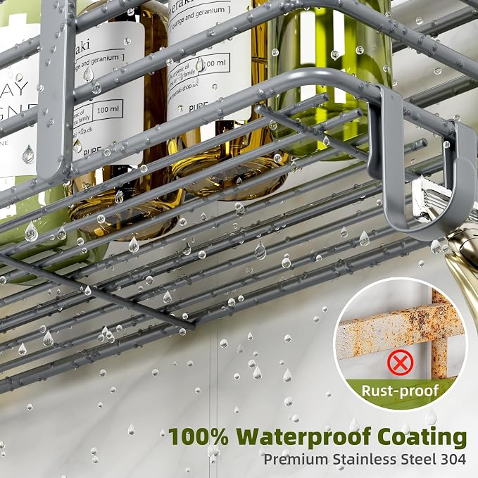 Yougai 3 Pack Shower Caddy Organizer Shelf Rack, Rustproof Corner Bathroom - Image 4