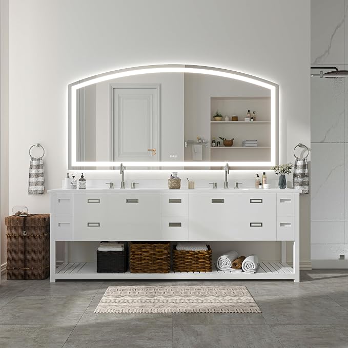 Hasipu 72" x 36" Arch LED Bathroom Mirror, Frontlit Wall-Mounted Vanity Mirror - Image 2
