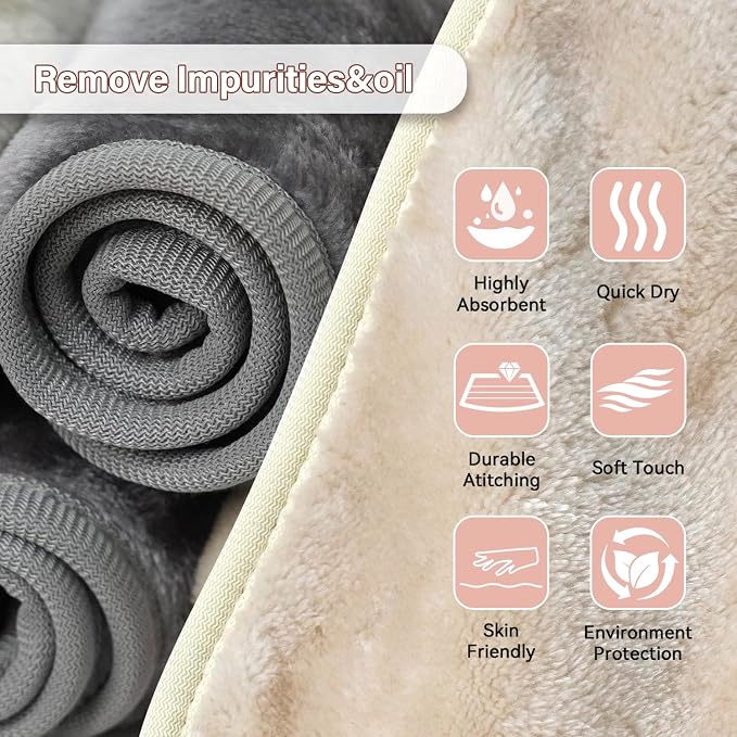 Nugilla Makeup Remover Cloths, 8 Packs Makeup Remover Towels Reusable Face Wash - Image 3