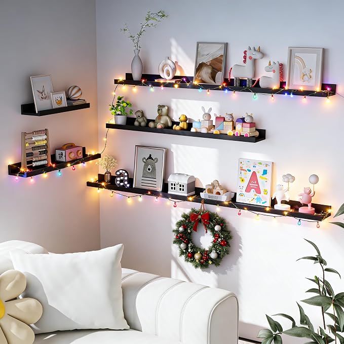 Heimlove Picture Ledge Shelf, Floating Shelves Set of 2, 24 Inches Picture Shelf - Image 7