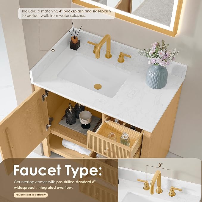 ALTAIR 36 Bathroom Vanity with Sink Mordern Pre-Assembled Single Vanities - Image 8