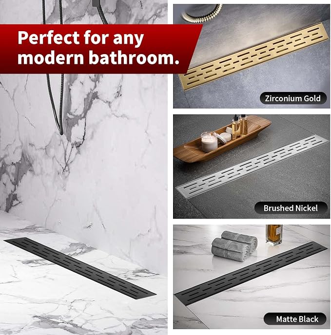 Sharp-tec Linear Shower Drain, 28 inch Shower Drain - Image 5