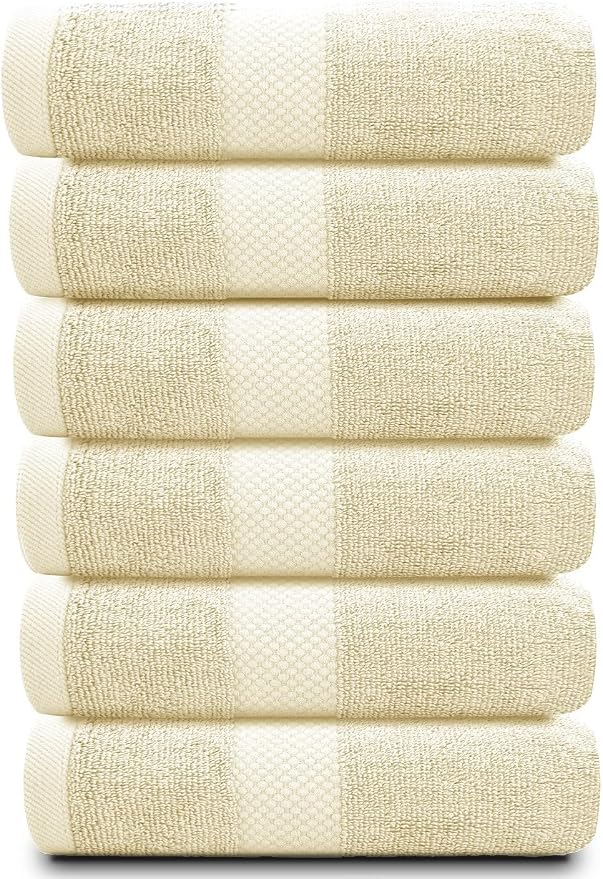 White Classic Luxury Beige Hand Towels - Image 2