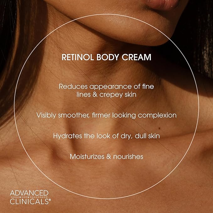 Advanced Clinicals Retinol Body Lotion + Collagen Body Oil 2pc Skincare Set - Image 6