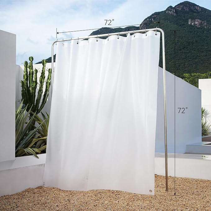 AIRLAKE Premium Frosted EVA Shower Curtain Liner, 72” x 72”, Extra Heavy-Duty - Image 5
