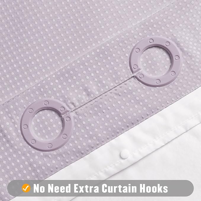 MitoVilla No Hooks Needed Extra Long Shower Curtain Liner Set - Image 3