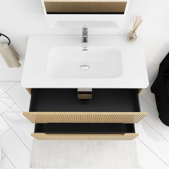 36-Inch Bathroom Vanity with Sink, Modern Wall Mounted Floating Bathroom Vanity - Image 5