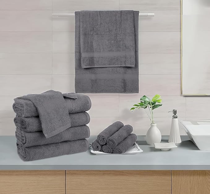 Hillfair 12 piece 600 GSM Cotton Bath Towels - Image 3