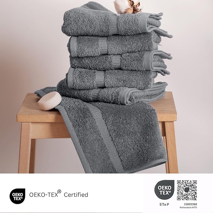 SALBAKOS 100% Turkish Cotton Hand Towel Set of 6 16x30 inch | Heirloom Quality - Image 4