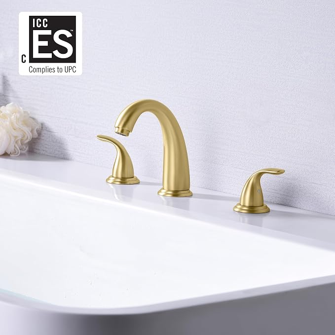 sumerain 3 Hole Roman Tub Faucet Brushed Gold - Image 3