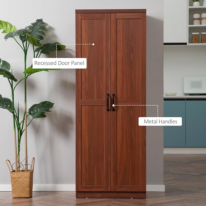 HOMCOM 63" 2-Door Kitchen Pantry, Freestanding Storage Cabinet - Image 7