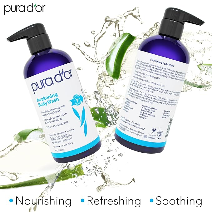 PURA D'OR Awakening Body Wash Aloe Vera, Tea Tree - Image 5