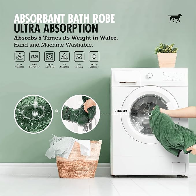 Tuff Pupper Fast Drying Dog Bath Robe | 800 GSM Plush Dog Towel - Image 6